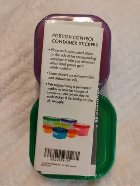 🆕 Portion Control Containers with stickers- New/Sealed! 7 piece Set BPA FREE.